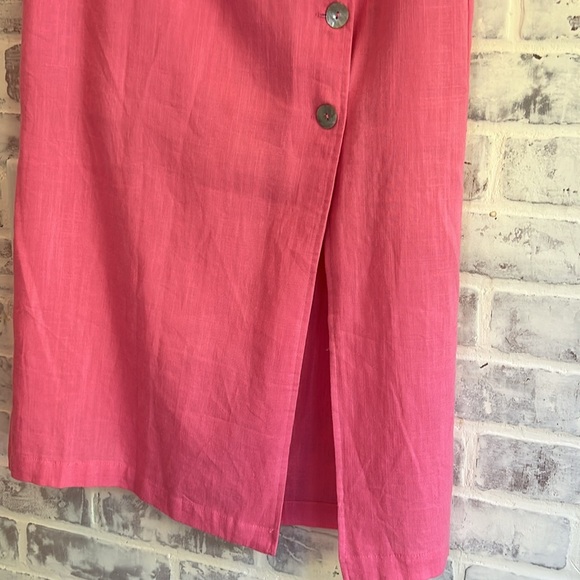 Miami Women’s Linen Blend Midi Skirt Side Button Lined Beach Coastal Size Small - Picture 4 of 10